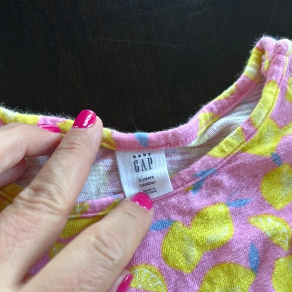 GAP Pink and Yellow Ruffle Jumpsuit